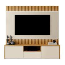 Home Para Tv 58" Aurora Ripado Com Led 1,80m Naturalle Off White Home Para Tv 58" Aurora Ripado Com Led 1,80m Naturalle Off White