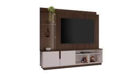 Home Para Tv 60 Polegadas Ripado COM LED Amparo JCM Movelaria Café Home Para Tv 60 Polegadas Ripado COM LED Amparo JCM Movelaria Café