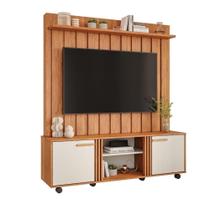 Home Para Tv 70" 160 Cm 100% Mdf Porta Basculante Olinda Permobili Cinamomo/Off White