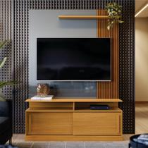 Home para TV com Prateleira Ibirapuera Tauari Ripado Cinza Perolizado Home para TV com Prateleira Ibirapuera Tauari Ripado Cinza Perolizado