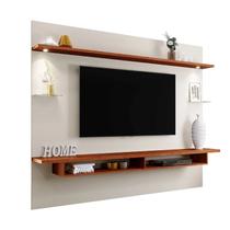 Home Para Tv OffWhite/Canela Prateleiras / Nicho / Led