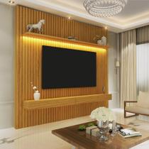 Home para TV Ripado com LED Nobre 185 Naturale - Gelius - Gelius Móveis