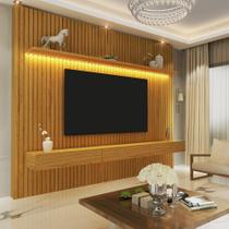 Home para TV Ripado com LED Nobre 230 Naturale - Gelius - Gelius Móveis