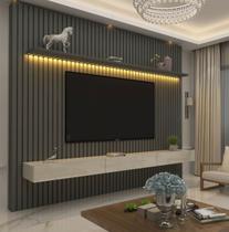 Home Para Tv Ripado Led Nobre 230 Grafite Off White - Gelius