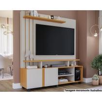 Home para TV Valência até 55 Polegadas c/ 2 Portas e 6 Nichos Off White/Nature - Permóbili