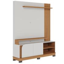 Home para TVs 65" com 2 Portas Lia Off White Matte Freijó