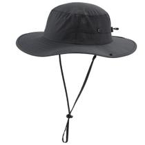 Home Prefer Sun Hat UPF50+ de aba larga ajustável em cinza escuro