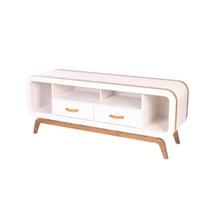 Home Rack Assuncion com 2 Gavetas e Puxador em Couro - Tommy Design Home Rack Assuncion com 2 Gavetas e Puxador em Couro - Tommy Design
