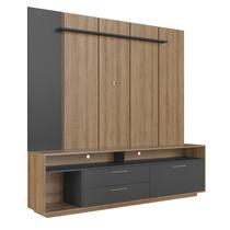 Home Rack E Painel Para Tv Até 75 Polegadas Com Iluminação Led Reims Grafite Home Rack E Painel Para Tv Até 75 Polegadas Com Iluminação Led Reims Grafite