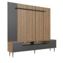 Home Rack E Painel Para Tv Até 75 Polegadas Com Iluminação Led Rotterdam Grafite Home Rack E Painel Para Tv Até 75 Polegadas Com Iluminação Led Rotterdam Grafite