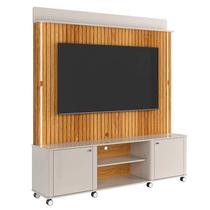 Home Rack Painel Para TV 75 Poleg 183cm Florença Lukaliam Off White/Freijo Ripado 3D