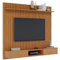 Home Ripado Painel de Parede Suspenso Embutido para Sala de Estar com Nicho Bancada Prateleira 2 Portas LOFT Imcal 1.8 - Nature Home Ripado Painel de Parede Suspenso Embutido para Sala de Estar com Nicho Bancada Prateleira 2 Portas LOFT Imcal 1.8 - Nature