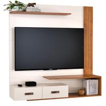 Home Ripado Painel Estante Bancada Aéreo Suspenso de Parede Sala Estar Tv 60 Polegadas Prateleira Decoração Organic Offwhite