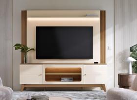 Home Sala Estar Living Maceió 2 metros LED e Nicho com Vidro