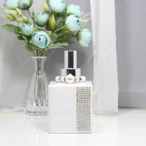 Home Spray Vidro Cubo Branco Fancy Prata 6F