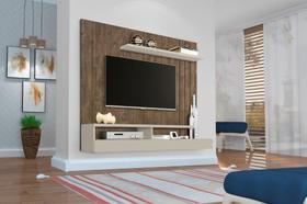 Home Suspenso AQ Com Nichos Para TV Até 50'' Polegadas Cor Canela / Off White