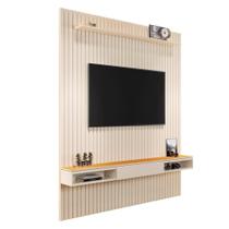 Home Suspenso AR Ripado 1.84m Para TV 75'' Polegadas Cor Off White / Cedro