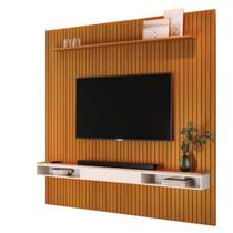 Home Suspenso AR Ripado 2.29m Para TV Até 75'' Polegadas Cor Cedro / Off White