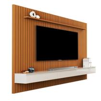 Home Suspenso AS Ripado 2.17m Para TV Até 75'' Polegadas Cor Cedro / Off White