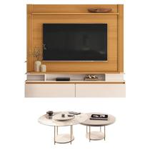 Home Suspenso Astor Cinamomo Off White com Kit Mesa de Centro Sky Off White - HB Móveis Home Suspenso Astor Cinamomo Off White com Kit Mesa de Centro Sky Off White - HB Móveis