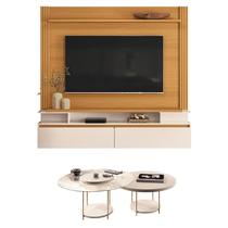 Home Suspenso Astor Cinamomo Off White com Kit Mesa de Centro Sky Off White - HB Móveis Home Suspenso Astor Cinamomo Off White com Kit Mesa de Centro Sky Off White - HB Móveis