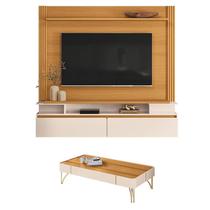 Home Suspenso Astor Cinamomo Off White com Mesa de Centro Cadenza Off White Cinamomo - HB Móveis Home Suspenso Astor Cinamomo Off White com Mesa de Centro Cadenza Off White Cinamomo - HB Móveis