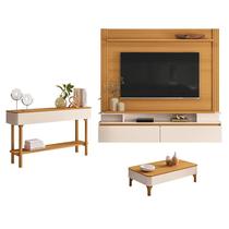 Home Suspenso Astor Cinamomo Off White com Mesa de Centro Liz e Aparador Fiero Off White Cinamomo - HB Móveis Home Suspenso Astor Cinamomo Off White com Mesa de Centro Liz e Aparador Fiero Off White Cinamomo - HB Móveis