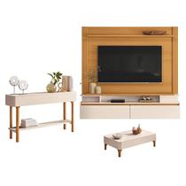 Home Suspenso Astor Cinamomo Off White com Mesa de Centro Liz e Aparador Fiero Off White - HB Móveis Home Suspenso Astor Cinamomo Off White com Mesa de Centro Liz e Aparador Fiero Off White - HB Móveis