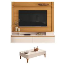 Home Suspenso Astor Cinamomo Off White com Mesa de Centro Liz Off White - HB Móveis Home Suspenso Astor Cinamomo Off White com Mesa de Centro Liz Off White - HB Móveis