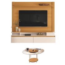 Home Suspenso Astor Cinamomo Off White com Mesa de Centro Sky com Tampo de vidro Cinamomo - HB Móveis Home Suspenso Astor Cinamomo Off White com Mesa de Centro Sky com Tampo de vidro Cinamomo - HB Móveis