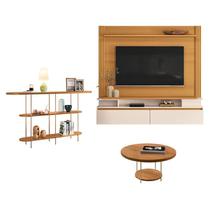 Home Suspenso Astor Cinamomo Off White com Mesa de Centro Sky e Aparador Infinity Cinamomo - HB Móveis Home Suspenso Astor Cinamomo Off White com Mesa de Centro Sky e Aparador Infinity Cinamomo - HB Móveis