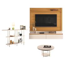 Home Suspenso Astor Cinamomo Off White com Mesa de Centro Sky e Aparador Infinity Off White - HB Móveis Home Suspenso Astor Cinamomo Off White com Mesa de Centro Sky e Aparador Infinity Off White - HB Móveis