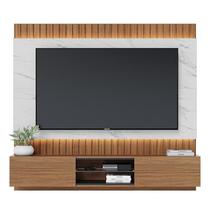 Home Suspenso Búzios 1.8 Ripado Noce Milano/Preto/Calacatta para TV de 70” - Colibri