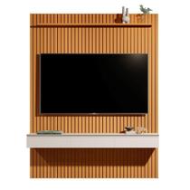Home Suspenso CL 1.84m Ripado Para TV Até 75'' Polegadas Cor Cedro / Off White
