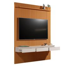 Home Suspenso CL 1.84m Ripado Para TV Até 75'' Polegadas Cor Cedro / Off White