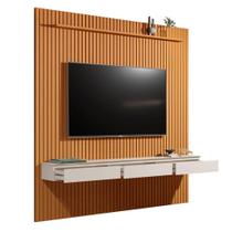 Home Suspenso CL 2.29m Ripado Para TV Até 75'' Polegadas Cor Cedro / Off White