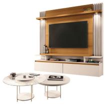 Home Suspenso Cosmo Cinamomo Off White E Kit Mesa De Centro Sky Off White- Hb Móveis