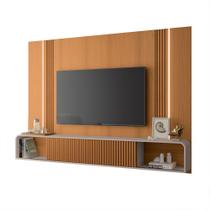 Home Suspenso Decorativo Empire MDF/MDP c/LED para TV até 85 Polegadas Cinamomo/Off White G26 - HB Móveis Home Suspenso Decorativo Empire MDF/MDP c/LED para TV até 85 Polegadas Cinamomo/Off White G26 - HB Móveis