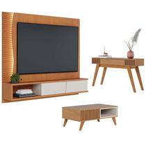 Home Suspenso Egeu com Mesa de Centro Jeri Freijó Off White e Aparador Riviera Freijó Colibri