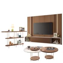 Home Suspenso Empire Castanho Off White e Aparador Infinity e Kit Mesa de Centro Sky Castanho- HB Móveis Home Suspenso Empire Castanho Off White e Aparador Infinity e Kit Mesa de Centro Sky Castanho- HB Móveis