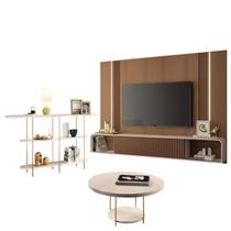 Home Suspenso Empire Castanho Off White e Aparador Infinity e Mesa de Centro Sky Off White- HB Móveis Home Suspenso Empire Castanho Off White e Aparador Infinity e Mesa de Centro Sky Off White- HB Móveis