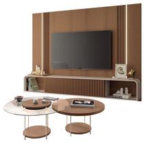 Home Suspenso Empire Castanho Off White e Kit Mesa de Centro Sky Castanho- HB Móveis Home Suspenso Empire Castanho Off White e Kit Mesa de Centro Sky Castanho- HB Móveis