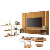 Home Suspenso Empire Cinamomo Off White e Aparador Infinity e Kit Mesa de Centro Sky Cinamomo- HB Móveis