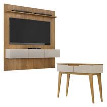 Home Suspenso Frisado Curitiba 180 e Aparador Bellíssima Cinamomo Off White - Valdemóveis