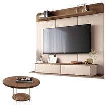 Home Suspenso Galax Castanho Off White e Mesa de Centro Sky Castanho- HB Móveis Home Suspenso Galax Castanho Off White e Mesa de Centro Sky Castanho- HB Móveis