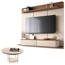 Home Suspenso Galax Castanho Off White e Mesa de Centro Sky Off White- HB Móveis Home Suspenso Galax Castanho Off White e Mesa de Centro Sky Off White- HB Móveis