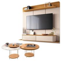 Home Suspenso Galax Cinamomo Off White E Kit Mesa De Centro Sky Cinamomo- Hb Móveis