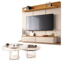 Home Suspenso Galax Cinamomo Off White e Kit Mesa de Centro Sky Off White- HB Móveis