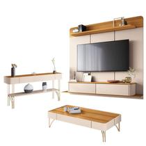 Home Suspenso Galax e Aparador Vivant e Mesa de Centro Cadenza Cinamomo Off White - HB Móveis