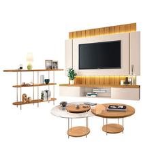 Home Suspenso Illusion 1.8 Cinamomo Off White e Aparador Infinity e Kit Mesa de Centro Sky Cinamomo- HB Móveis Home Suspenso Illusion 1.8 Cinamomo Off White e Aparador Infinity e Kit Mesa de Centro Sky Cinamomo- HB Móveis